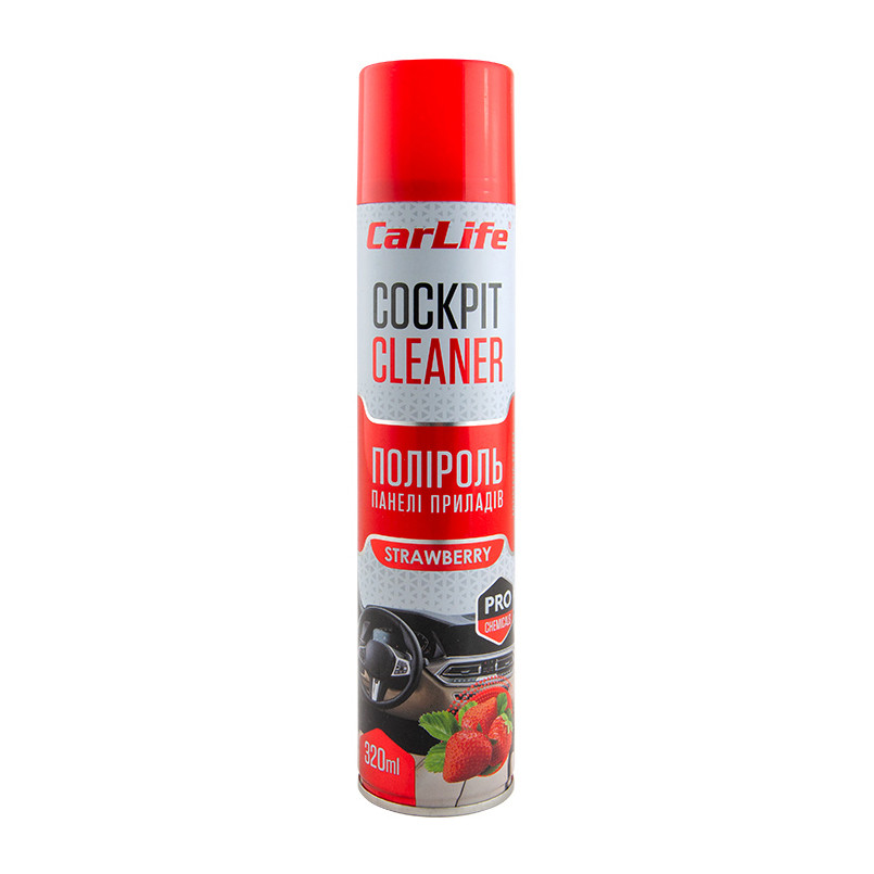 Поліроль для панелі приладів CarLife Cockpit Cleaner Полуниця, 320мл Львів - фото 1