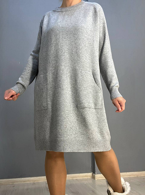 Платье женское LES ETOILES CLAIRES 8198 свитер оверсайз с карманами средняя длина one size, серый, one size Киев - изображение 12