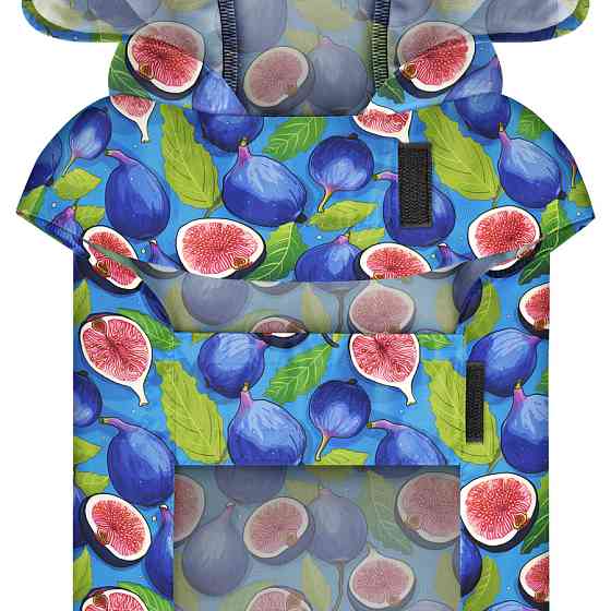 Дощовик-накидка з капюшоном для собак WAUDOG Clothes, малюнок "Інжир", M, А 40-43 см, B 52-62 см, С 33-42 см Київ