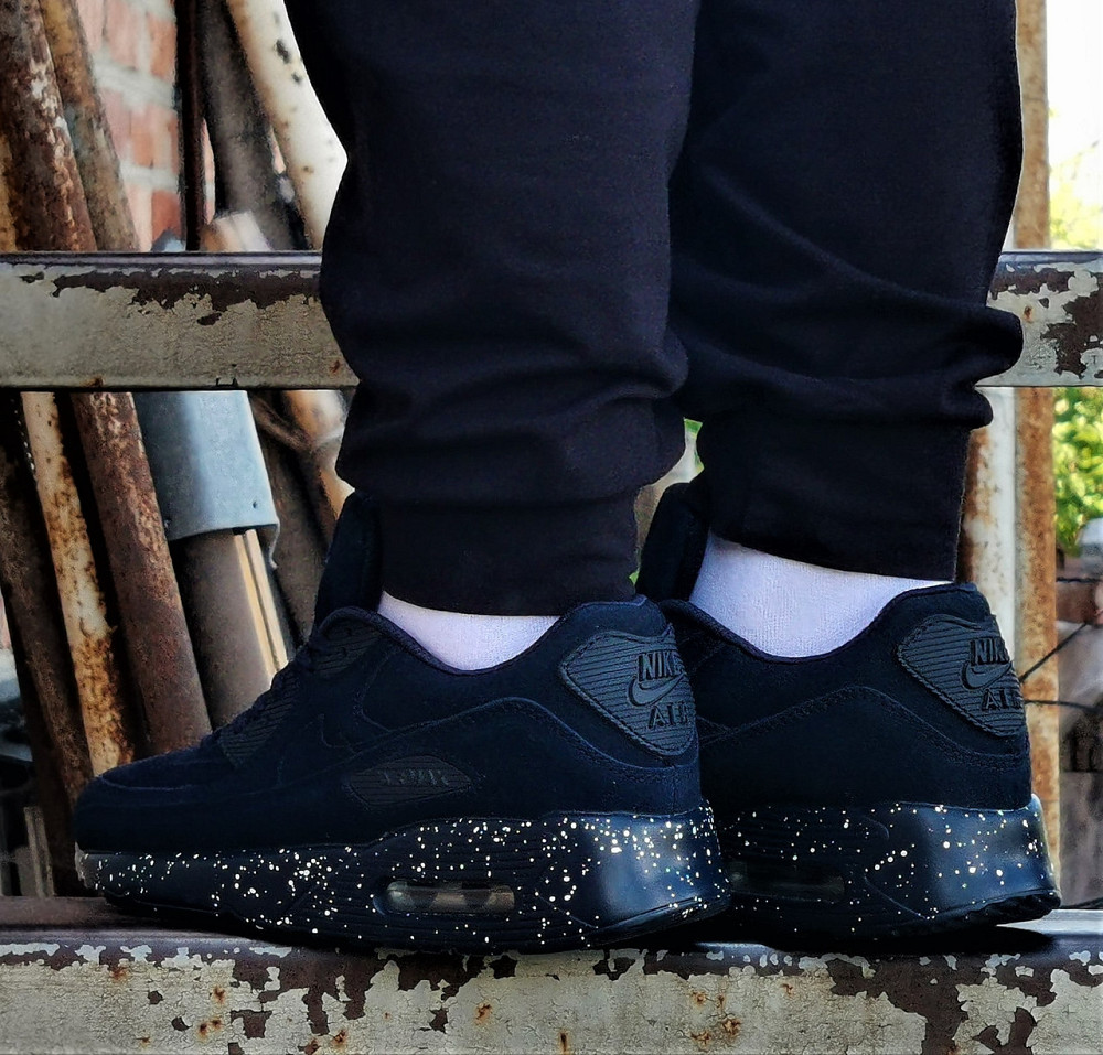 Чоловічі Кросівки Nike Air Max 90 Замшеві Сині Найк Шкіряні (розміри: 45) Дніпро - фото 3