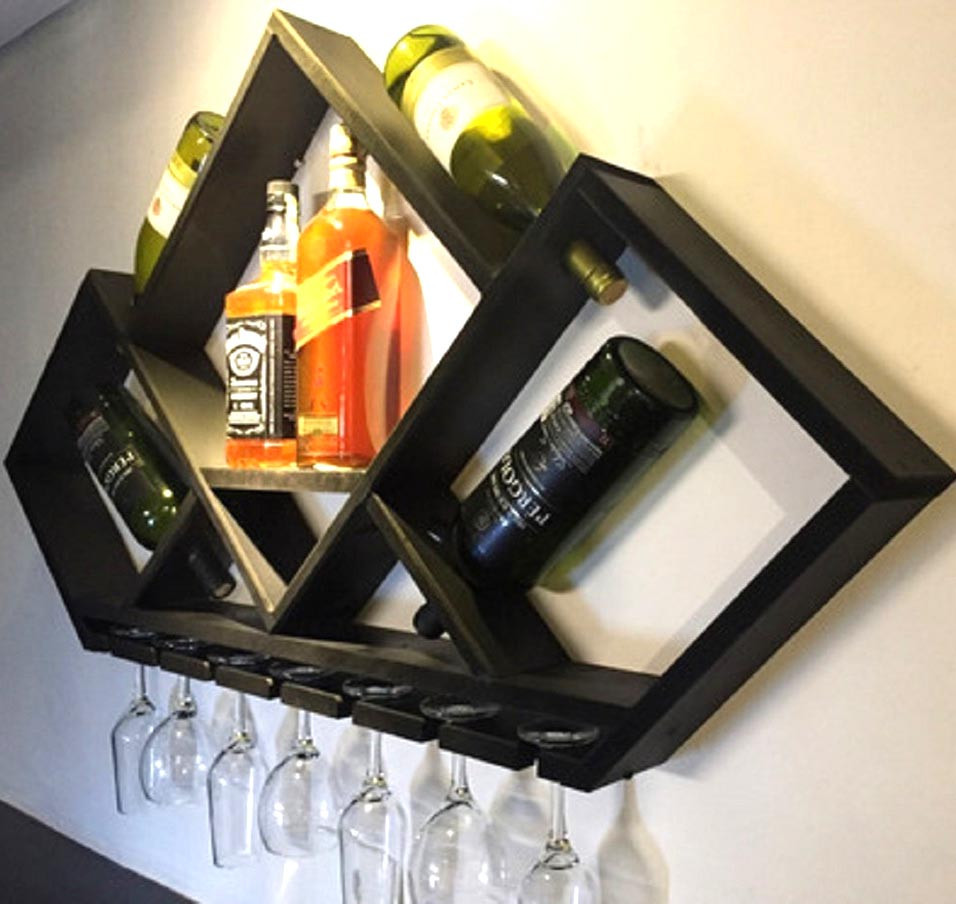 Настенная винная полка 