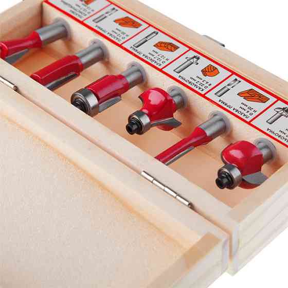 Набір фрез INTERTOOL HT-0072 кінцевих по деревині, 6 шт. - фрези для обробки дерева Львів