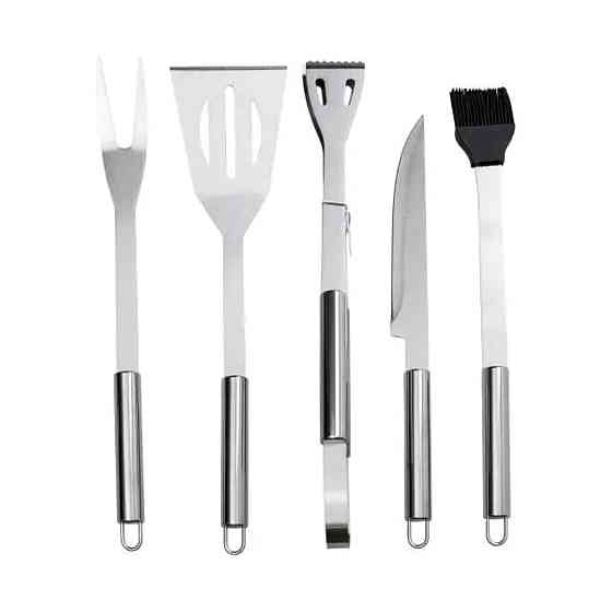 Набір аксесуарів для барбекю, мангала, гриля 5 предметів 40х10х5 см мангальне приладдя HP-20-72 Коломия