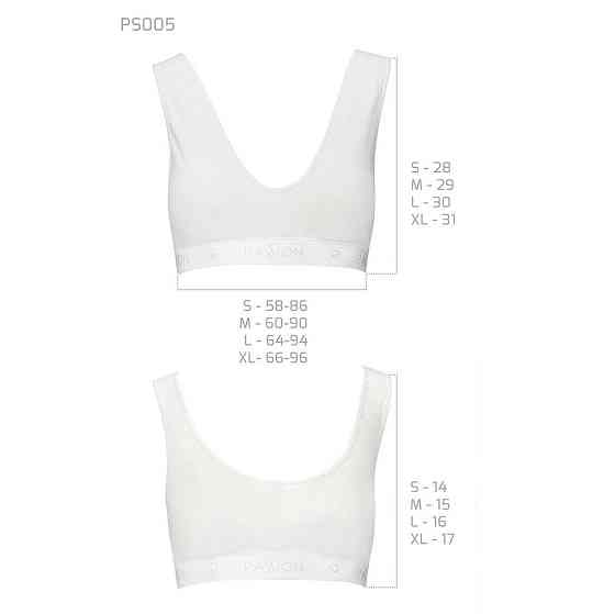 Спортивний топ з еластичної бавовни Passion PS005 TOP S, white Sex Aura Київ