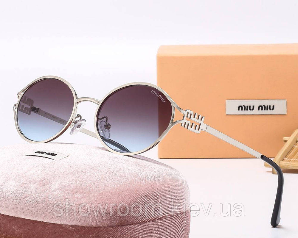 Жіночі стильні сонцезахисні окуляри (2123) silver Київ - фото 1