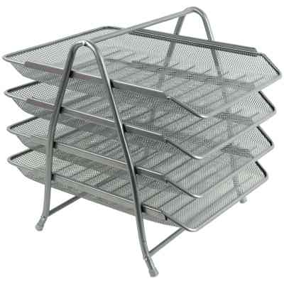 Лоток для паперів Axent горизонтальний 4-в-1, металевий, срібний (2129-03-A) Вінниця