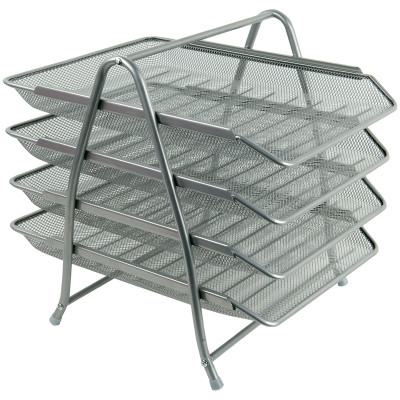 Лоток для бумаг Axent горизонтальный 4-в-1, металлический, серебряный (2129-03-A) Винница - изображение 1