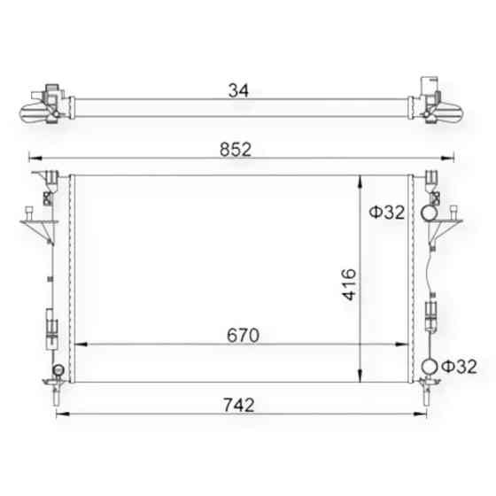 Радіатор двигуна Рено Espace, Laguna, Vel Satis 1.9-2.2i, D 02-охолодження Мукачево