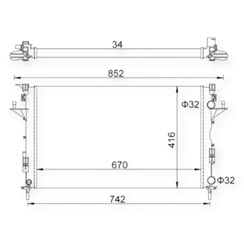 Радиатор двигателя Рено Espace, Laguna, Vel Satis 1.9-2.2i, D 02- охлаждения Мукачево - изображение 1