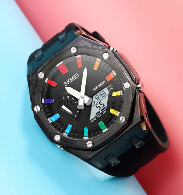 Годинники чоловічі спортивні Skmei 2100 (Чорні з білим екраном) Вінниця - фото 5