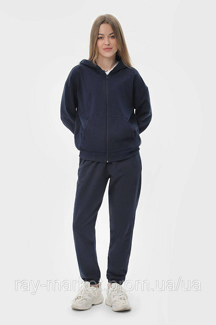 Костюм женский худи на молнии и брюки темно-синий RAY PREMIUM LOOSE U0809 (U0809W-Navy Blue) 3XL Киев - изображение 1