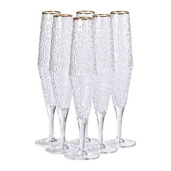 Келихи для шампанського 250 мл, висока ніжка, набір із 6 штук HP-16-4 Коломия