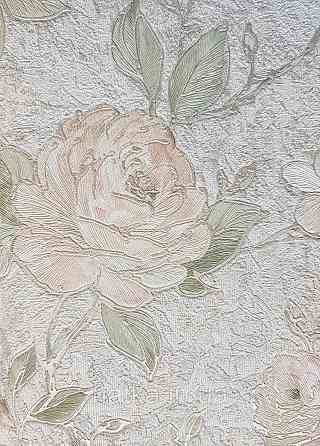 Шовілові на флізеліні Grandeco Anastasia метрові квіти троянди структурні червоні кремові на бежевому Київ