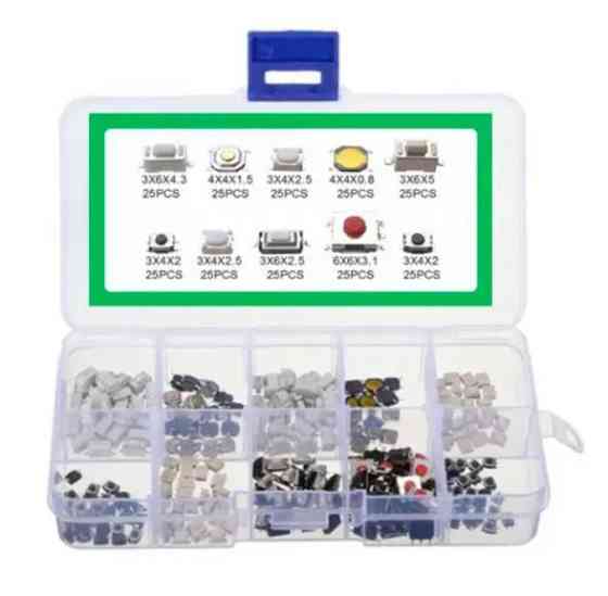 Кнопка тактова, мікрик 250 шт., 10 різновидів SMD Вінниця