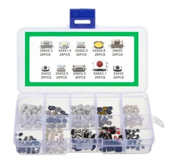 Кнопка тактова, мікрик 250 шт., 10 різновидів SMD Вінниця - фото 1