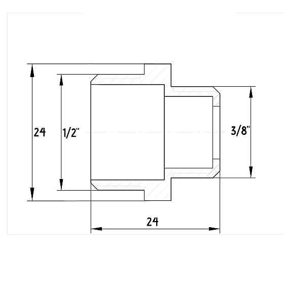 Ніпель редукційний нікельований 1/2″ЗР х 3/8″ЗР штампований під прокладку А0542-1А(нк) VA (000027538) Київ