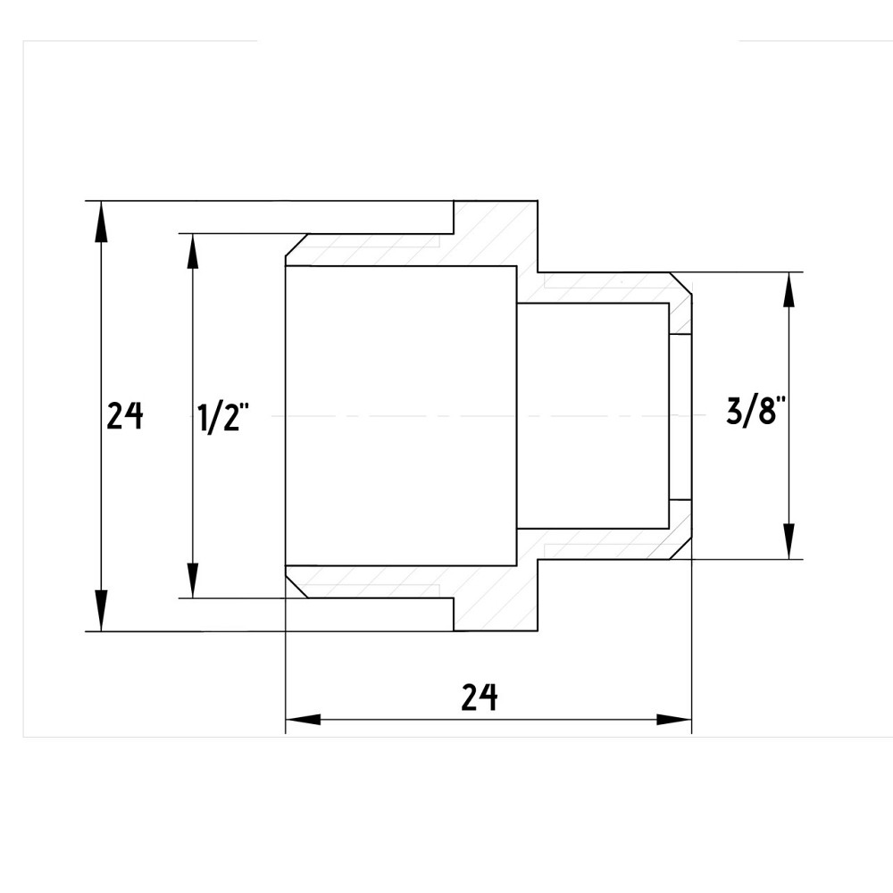 Ніпель редукційний нікельований 1/2″ЗР х 3/8″ЗР штампований під прокладку А0542-1А(нк) VA (000027538) Київ - фото 2