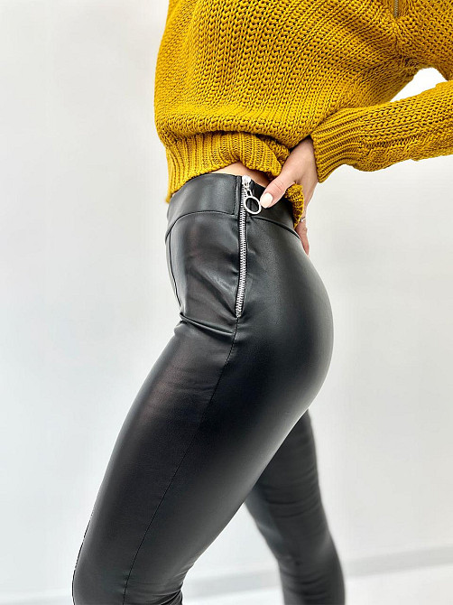 Утепленные трендовые кожаные легинсы на флисе Style Киев - изображение 9