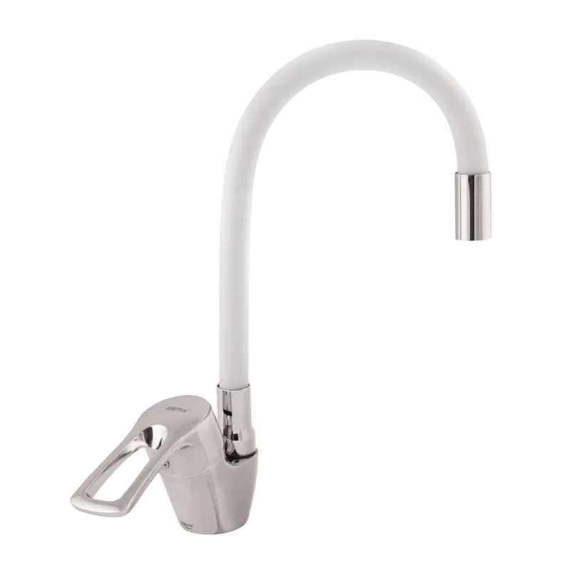 Кухонный смеситель Zerix YUB 181 с белым гибким изливом ZX1580 Харьков - изображение 1