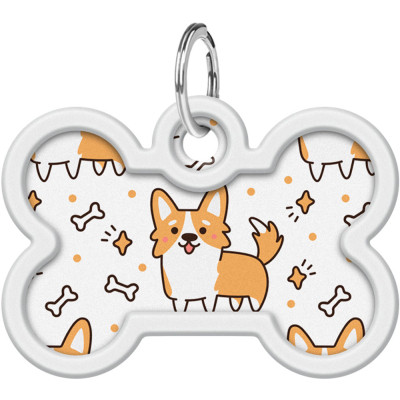 Адресник для тварин WAUDOG Smart ID з QR паспортом "Корги", кістка 40х28 мм (0640-0212) Вінниця - фото 2