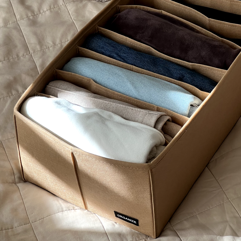 Ящик для зберігання на вісім відділень 50х25х16 см HY-50-Bezh (Бежевий) Суми - фото 2