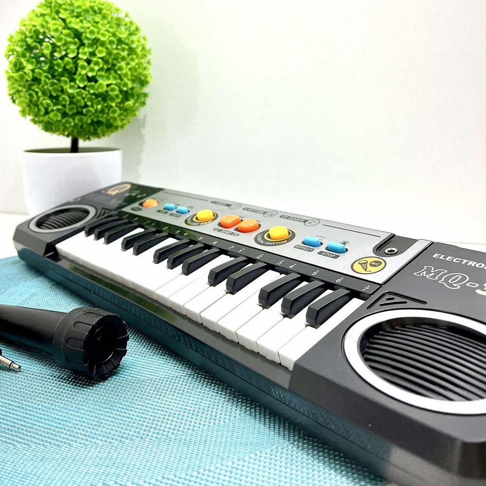 Синтезатор дитячий з мікрофоном 24 мелодії регулювання гучності Чорний (MQ 3201) Чернигов - изображение 2