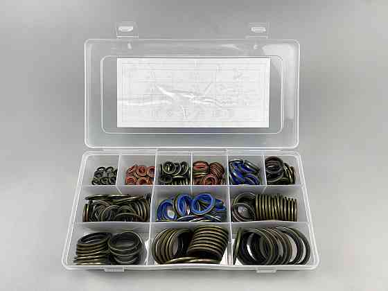 Набір шайб із гумовими кільцями (245 шт.) для будь-якої гідравліки. (12 різновидів; від М6 до М30) Мукачево