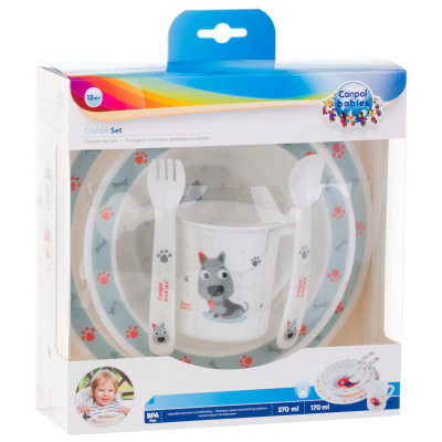 Набор детской посуды Canpol babies Cute Animals Собачка Голубой 5 предметов (4/401_blu) Винница - изображение 7