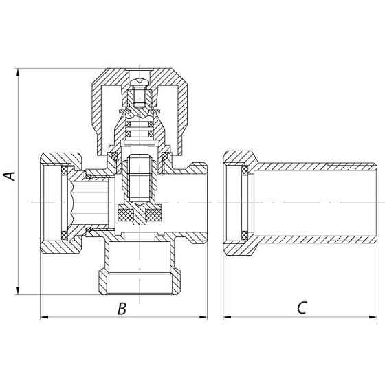 Кран трехходовой 3/4х3/4х3/4 KOER KR.521 Харьков