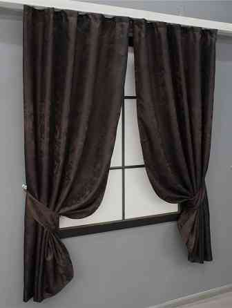 Комплект штор VR-Textil Жакард Мрамор Al1 № 613ш 130х170 см 2 шт Венге (35-0168) Київ