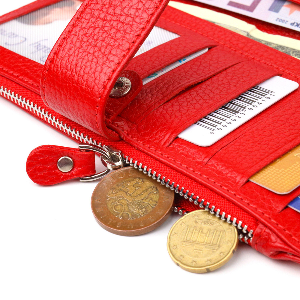 Вертикальный женский кошелек из натуральной кожи CANPELLINI 21640 Красный Киев - изображение 8