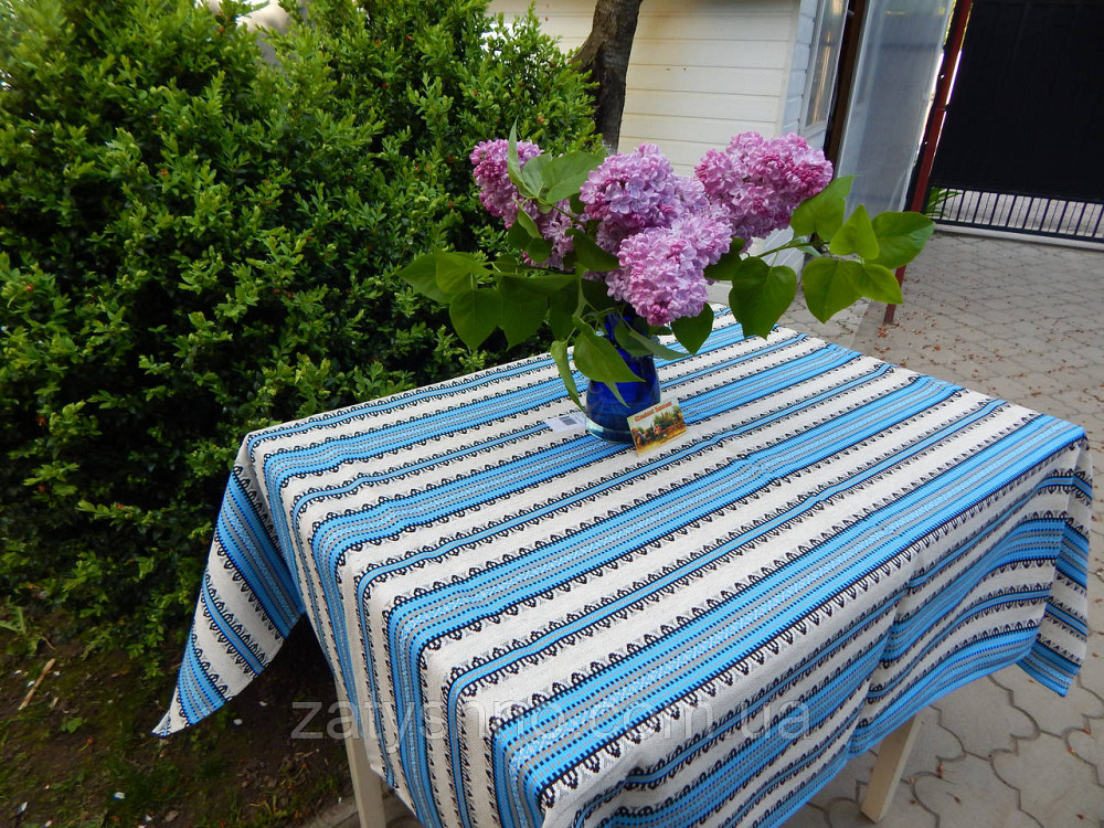 Скатерть вышитая голубая оптом Киев - изображение 3