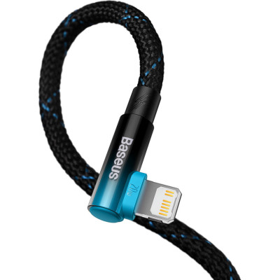 Дата кабель USB-C to Lightning 1.0m 20W 90° corner black/blue Baseus (CAVP000221) Винница - изображение 4