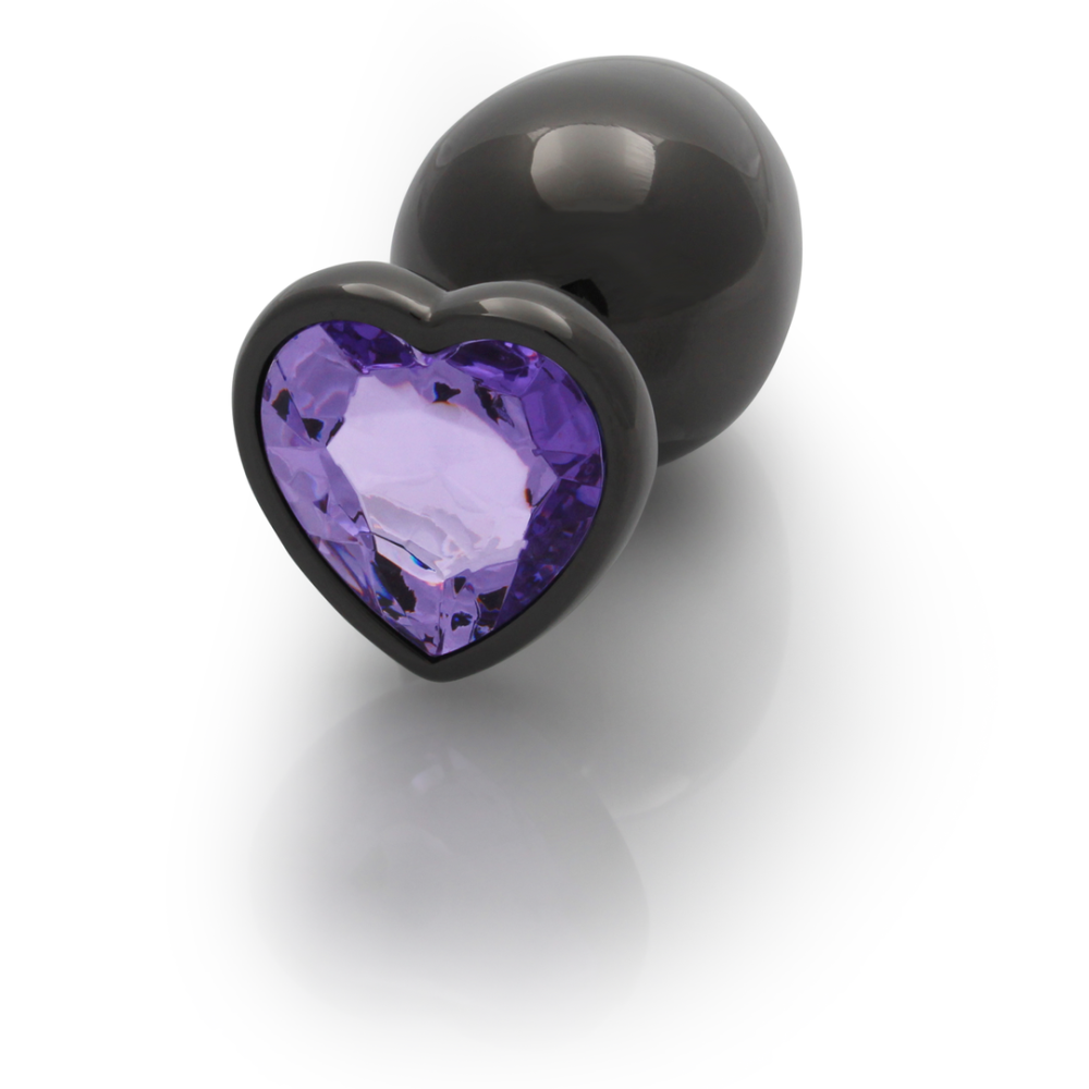 Анальна пробка - Ouch! Metal Butt Plug Large Gunmetal/Amethyst Purple Sex Aura Київ - фото 3