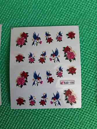 Наклейки на ногти розы и птицы - размер стикера 6*5см, инструкция по применению есть в описании товара Киев