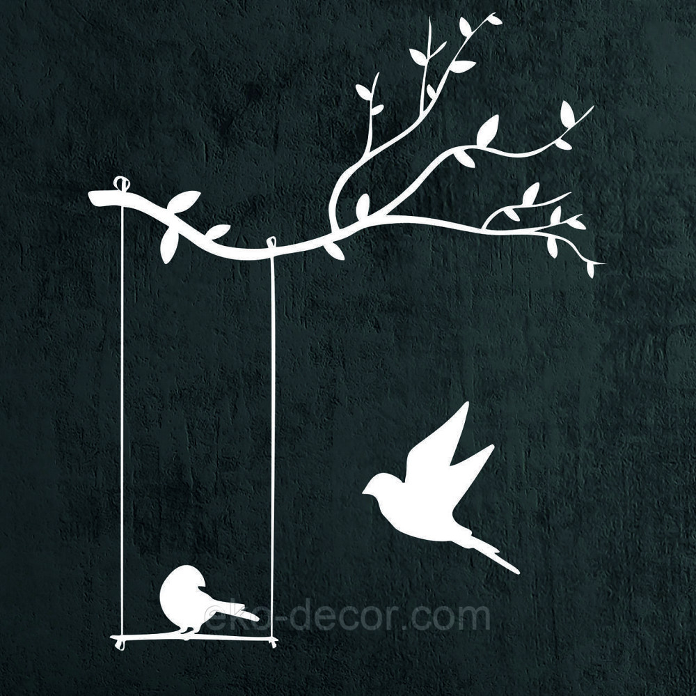 Декоративное настенное Панно «Птички», Декор на стену 50*40 см, Белый Киев - изображение 3