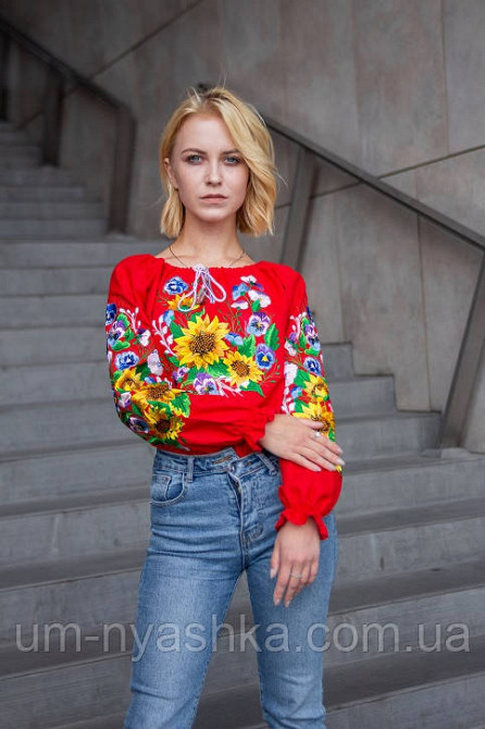 Натуральна вишиванка червона "Маріанна" Кривий Ріг - фото 3