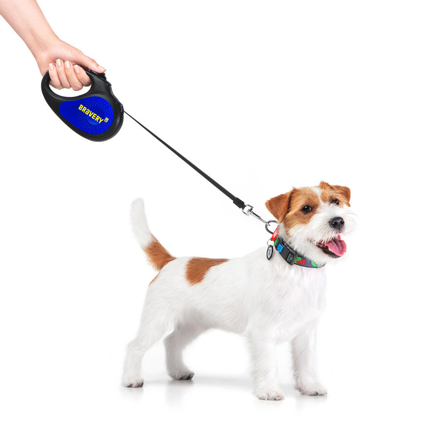 Повідець-рулетка для собак WAUDOG R-leash, малюнок "Сдрібність", M, до 25 кг, 5 м, світловідбивна стрічка чорний Вінниця - фото 8
