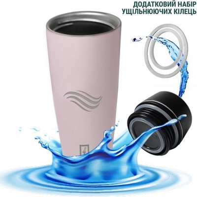 Термокружка Tavialo матовий світло-рожевий колір + 2 ущільнювальних кільця 460 мл (190460106) Винница - изображение 4