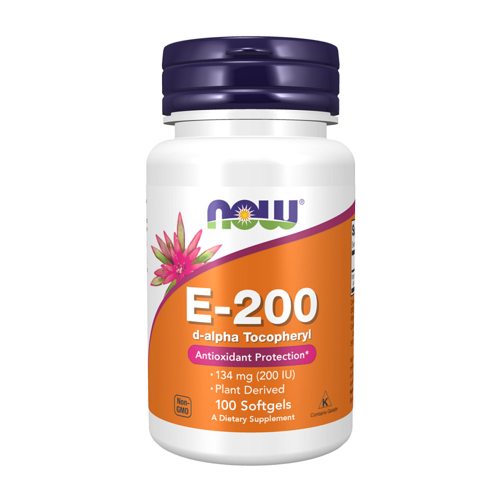 Вітамін Е Now Foods Vitamin E-200 134 мг 100 гель-капсул Луцьк - фото 1