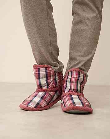 Женские Сапожки для дома в клеточку - Бордовый Nicoletta 304-4 Киев