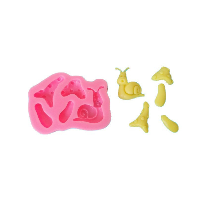 Молд силиконовый Улитка и грибы 85 на 52 мм розовый Киев - изображение 7