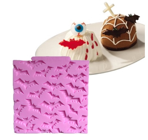 Молд силиконовый Летучие мыши 106 на 106 мм розовый Киев - изображение 3