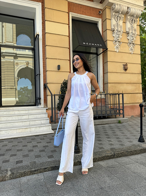 Жіноча блузка без рукавів "Mila" оптом | Норма і батал | Розпродаж моделі Білий, 42-44 Київ - фото 3