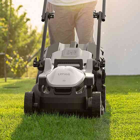 Аккумуляторная газонокосилка Litheli, питание от павербанка (УМБ Litheli Power Bank 20000 mAh, 45W, 4А, 1 шт в комплекте) Киев