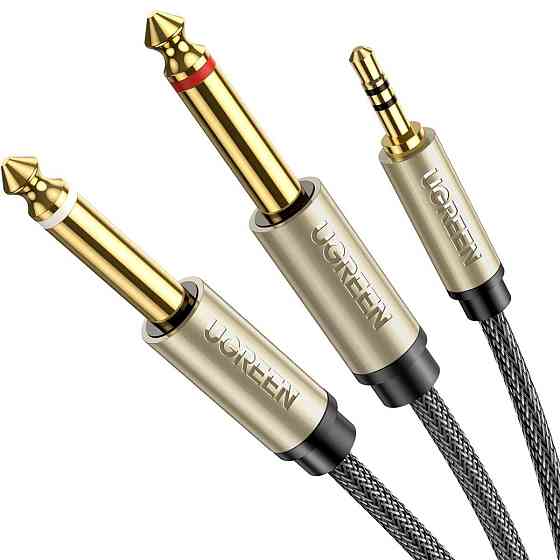 Аудіо кабель UGREEN 3.5 мм TRS - Dual 6.35 мм TS Audio Cable 1m (Gray) UGR-10613 Одеса