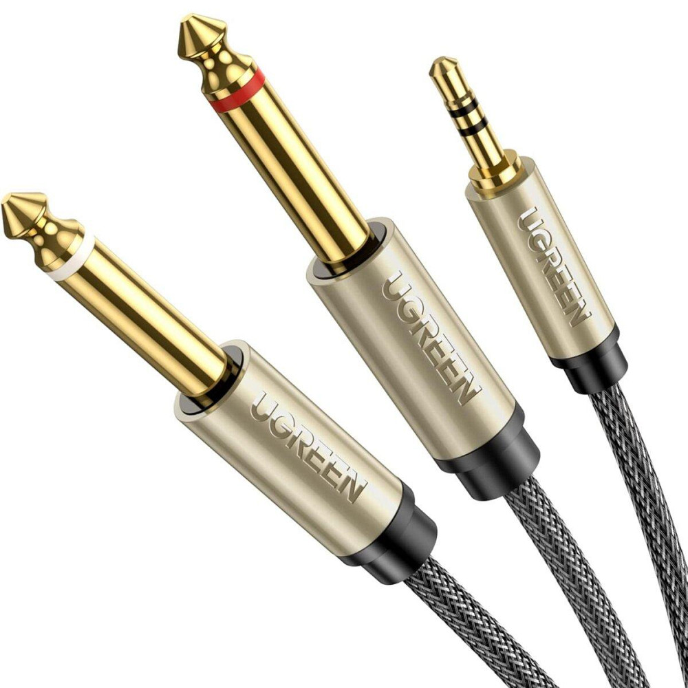 Аудіо кабель UGREEN 3.5 мм TRS - Dual 6.35 мм TS Audio Cable 1m (Gray) UGR-10613 Одеса - фото 1