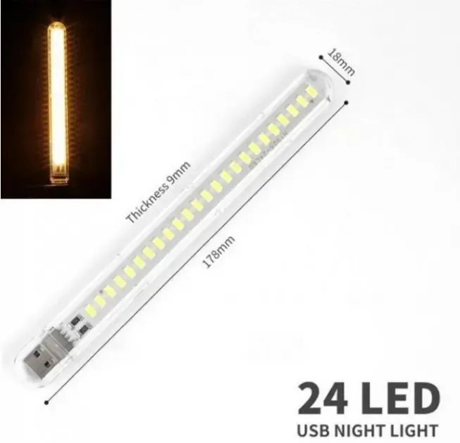 Мини фонарик на 24 светодиодов, USB лампа, LED светильник Коломия - фото 2