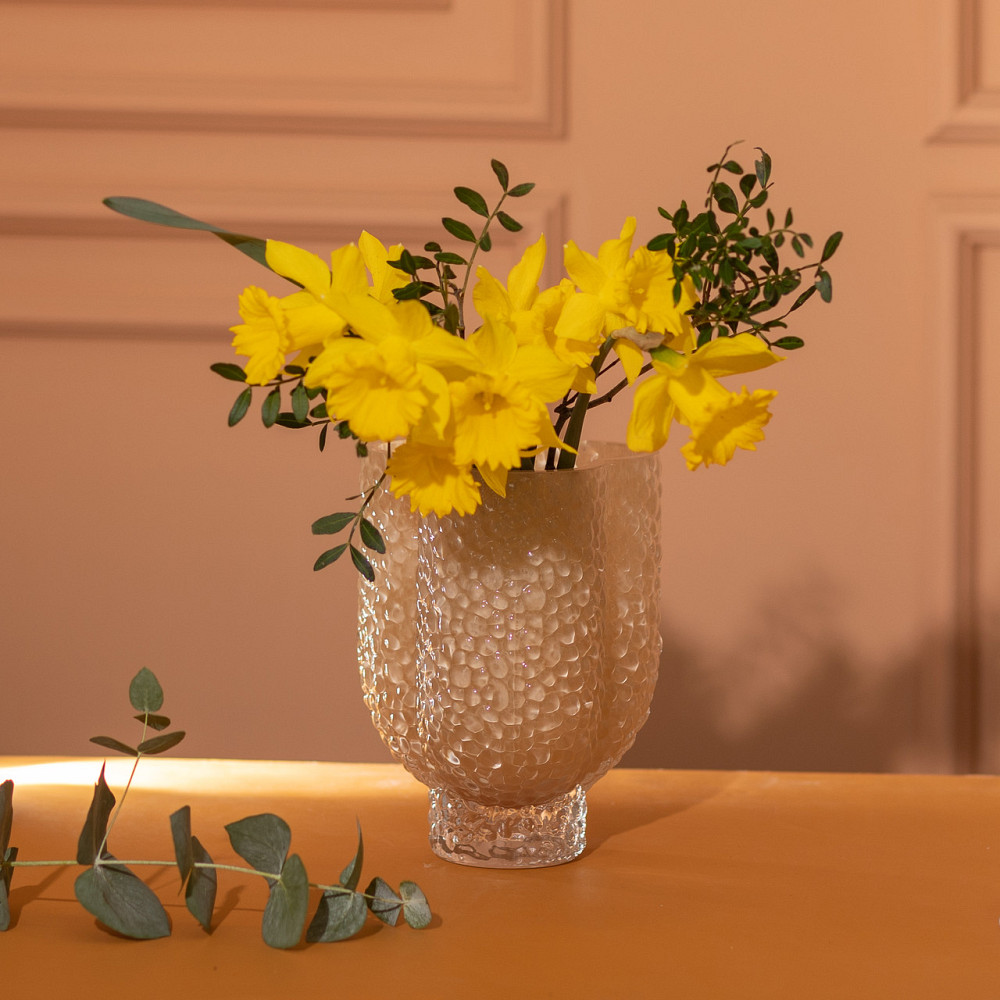 Flower Season Ваза декоративна 13.5х13.5х18 см для квітів скляна фігурна фігурна ваза з кольоро Киев - изображение 2