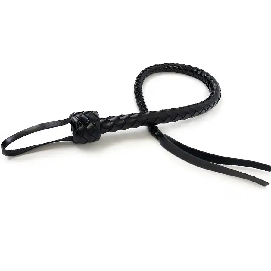 Батіг гнучкий Снейк, натуральна шкіра, колір чорний, довжина - 80 см Львів - фото 3